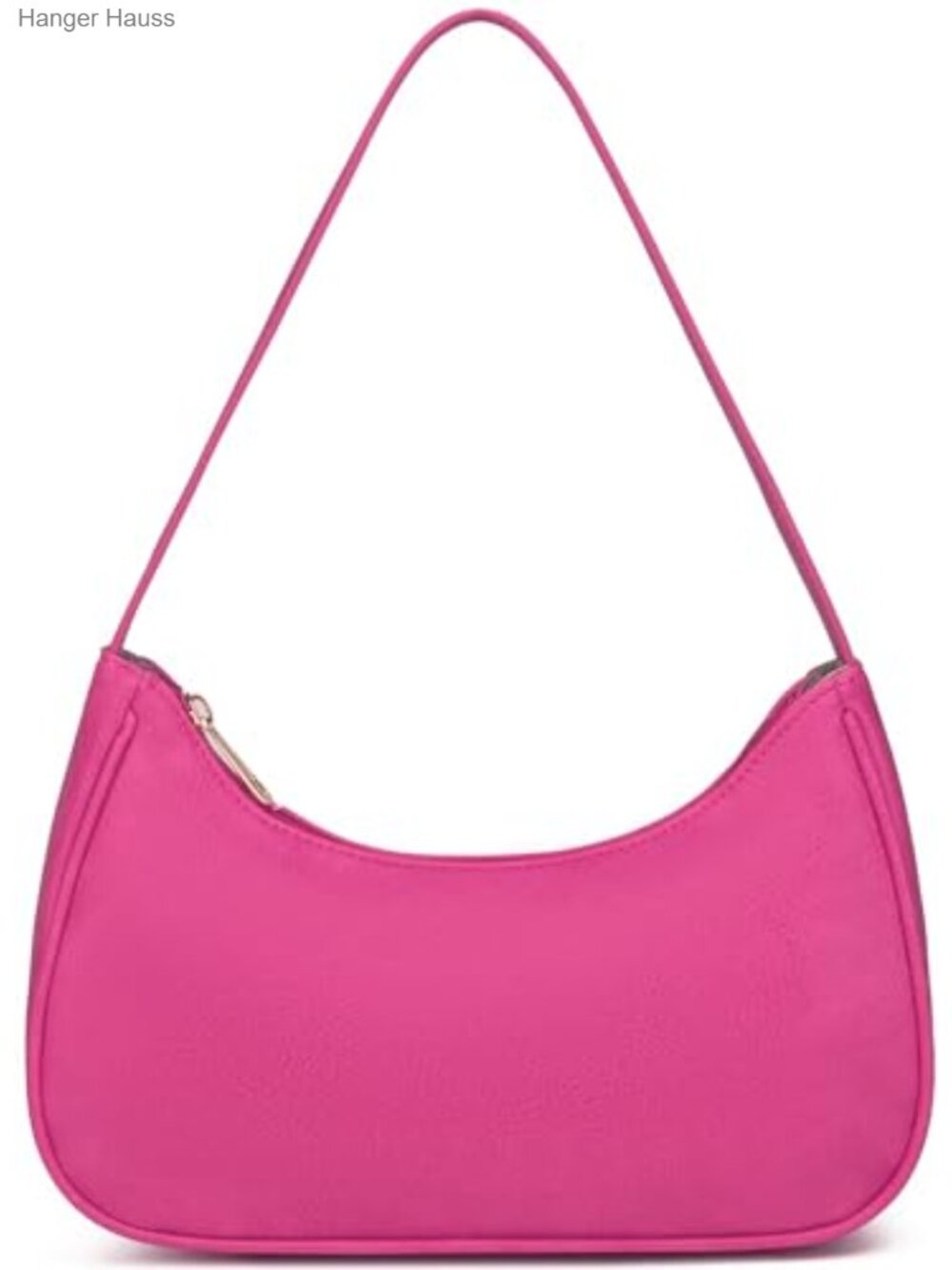 Vegan Leather Hobo Sling Tote Bag with Zipper Closure, 90s Retro Handbag